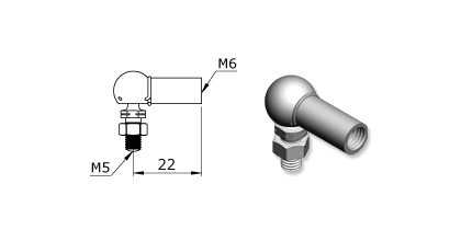 Technical drawing - Endfitting - Balljoint Technical drawing - Endfitting - Balljoint