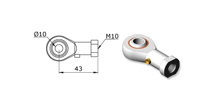 Technical drawing - Endfitting - Eye Technical drawing - Endfitting - Eye