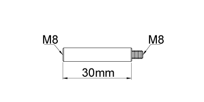 Technical drawing - Endfitting - Extension Technical drawing - Endfitting - Extension